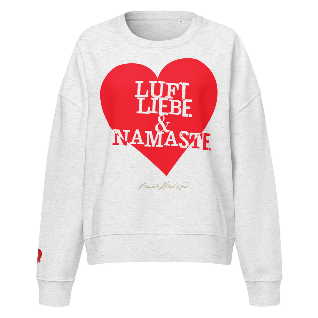 Luft. Liebe. Namaste. - Bio-Pullover mit Rundhalsausschnitt