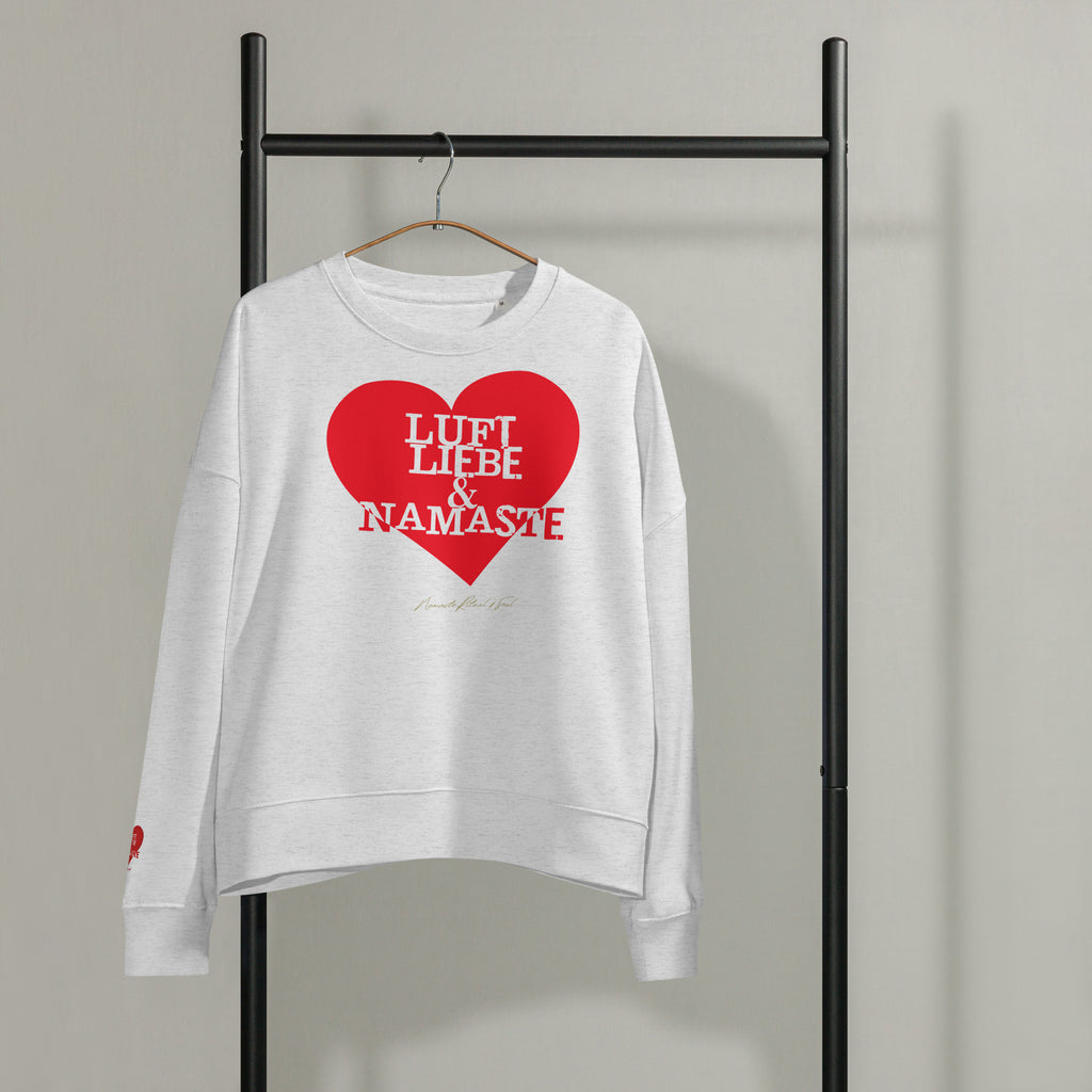Luft. Liebe. Namaste. - Bio-Pullover mit Rundhalsausschnitt