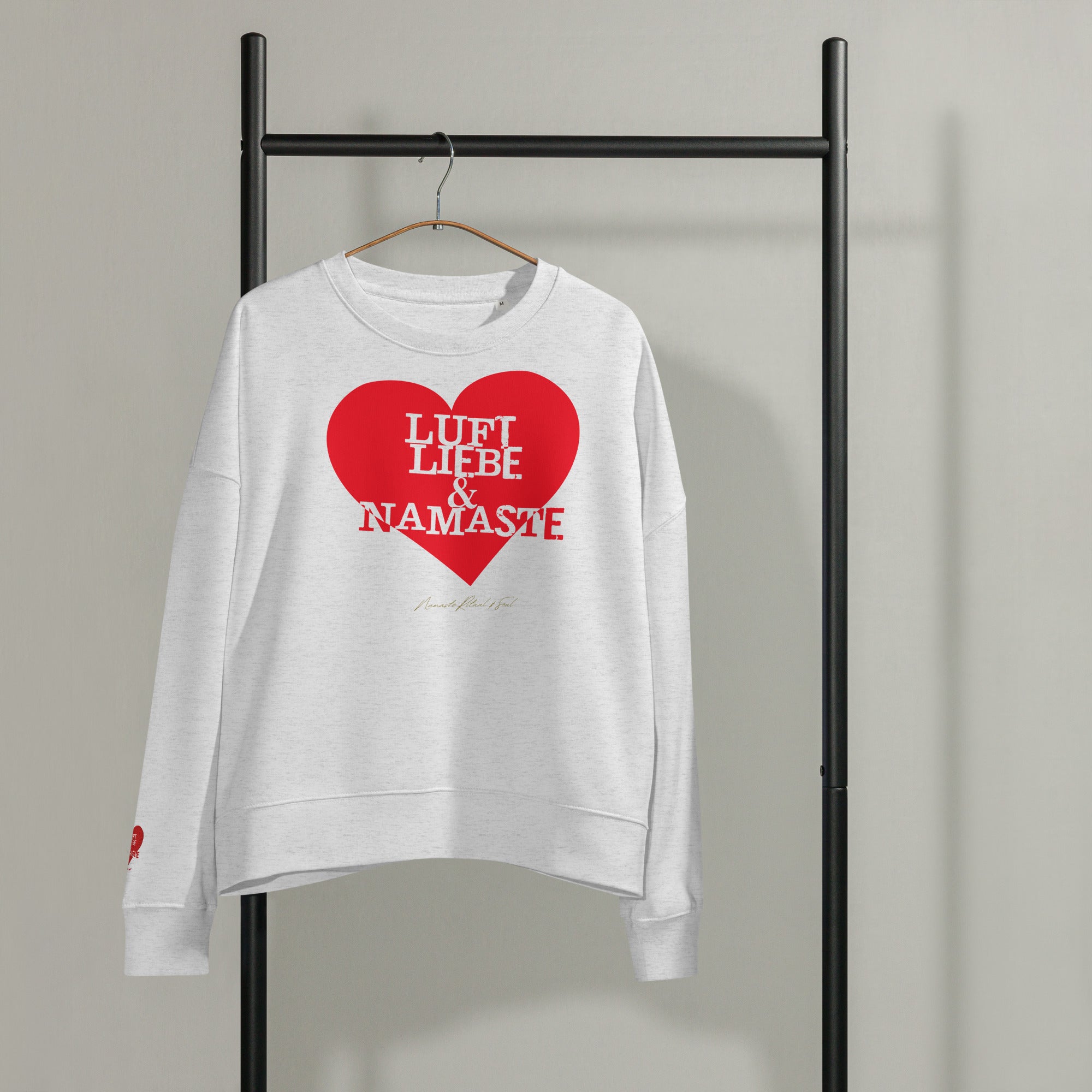 Luft. Liebe. Namaste. - Bio-Pullover mit Rundhalsausschnitt